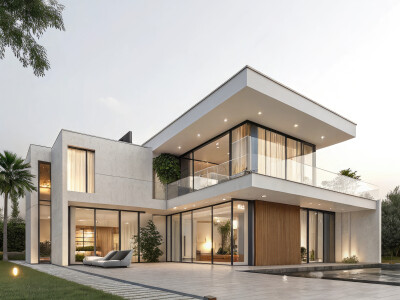 modern house in the park